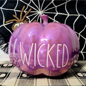 Rae Dunn Purple Pearlescent "Wicked" Pumpkin 🎃 Halloween